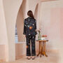Custom Star Design Digital Print Couple's Silk Pajamas For Family